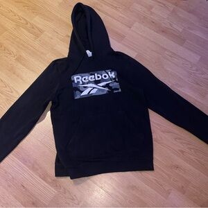 Reebok Black Hoodie with Camo Logo